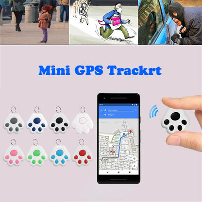 Cat Paw Shape Mini GPS Tracker Bluetooth 5.0 Anti-Lost Device Pet Kids Bag Wallet Tracking for IOS/ Android Smart Finder Locator