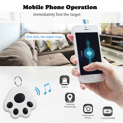 Cat Paw Shape Mini GPS Tracker Bluetooth 5.0 Anti-Lost Device Pet Kids Bag Wallet Tracking for IOS/ Android Smart Finder Locator