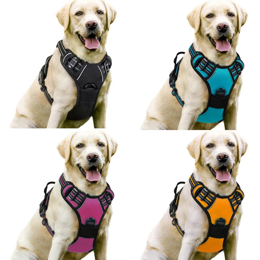 Dog Vest-Style Harness Traction Rope, Pet Harness Traction, Four-Color Optional Polyester Material Dog Harness, Suitable for Medium and Large Dogs, Dog Harness Pet Supplies